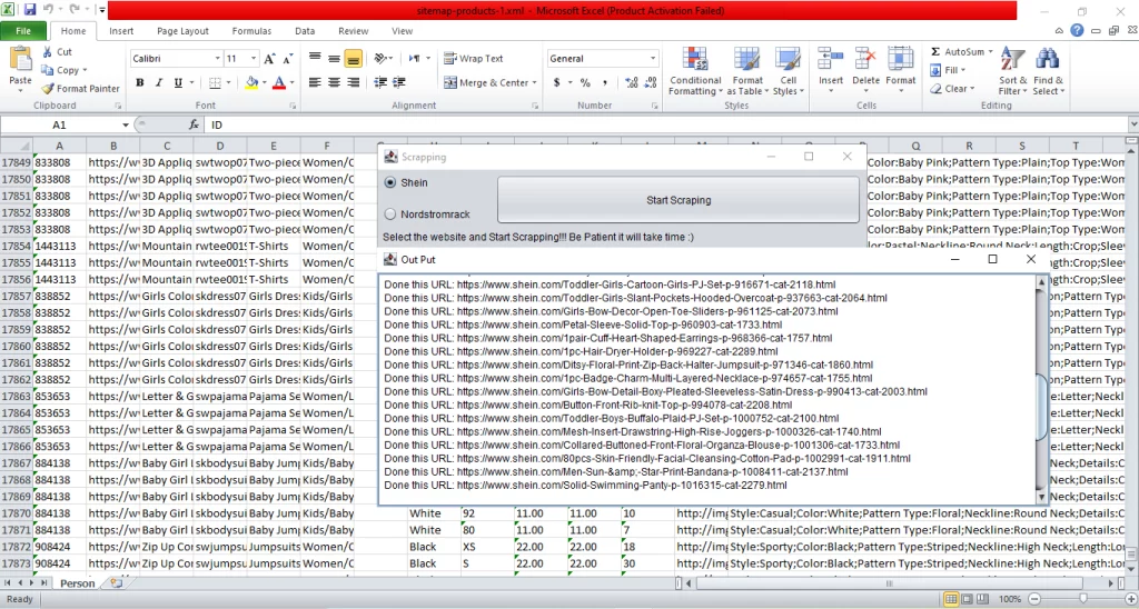 Ecommerce website data scrapping