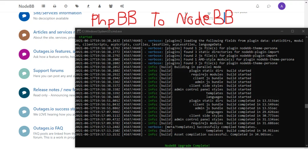 Converting PhpBB 3.3 to NodeBB v1.17.1
