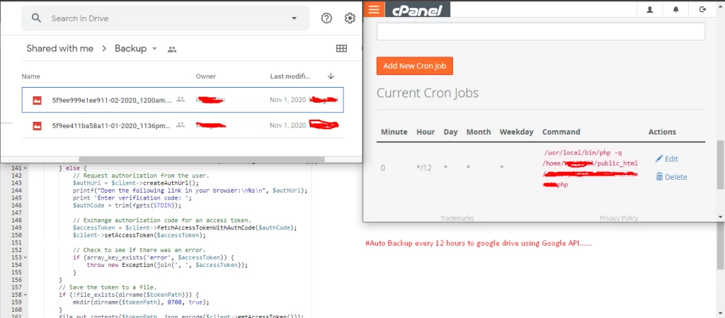 Auto Upload DB Backup to Google Drive