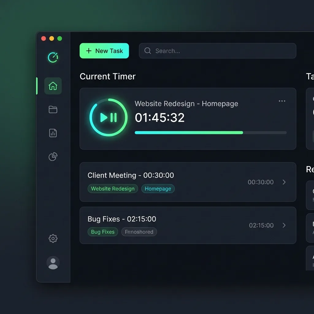 JavaFX Time-Tracking Desktop App