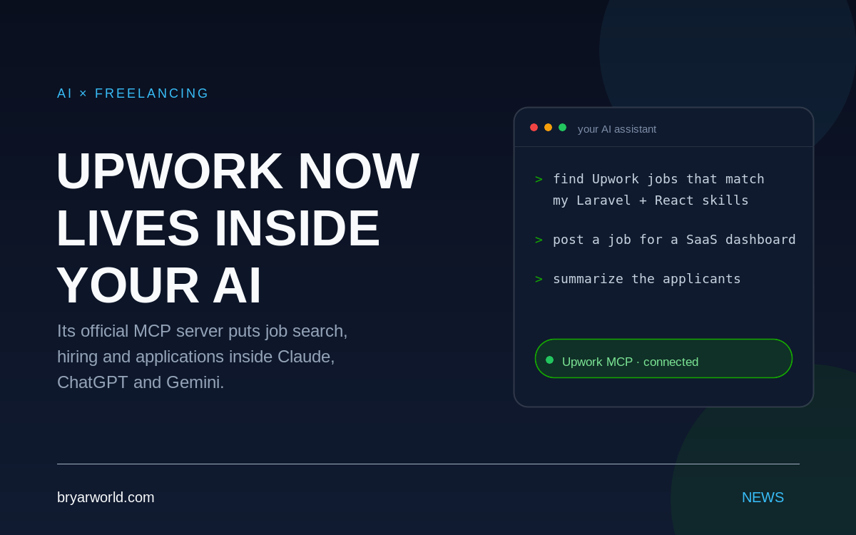 Upwork MCP server: what it changes for freelancers and clients